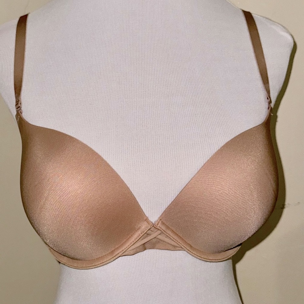 Nude Beige Cosmopolitan “Ego Elevator” Multi-Way Underwire Push-up Bra, Sz 36D